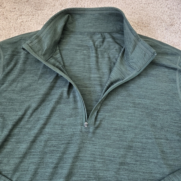 Vuori Men's Ease Performance Half Zip Long Sleeve Top Dark Green Color size XL - Picture 12 of 16
